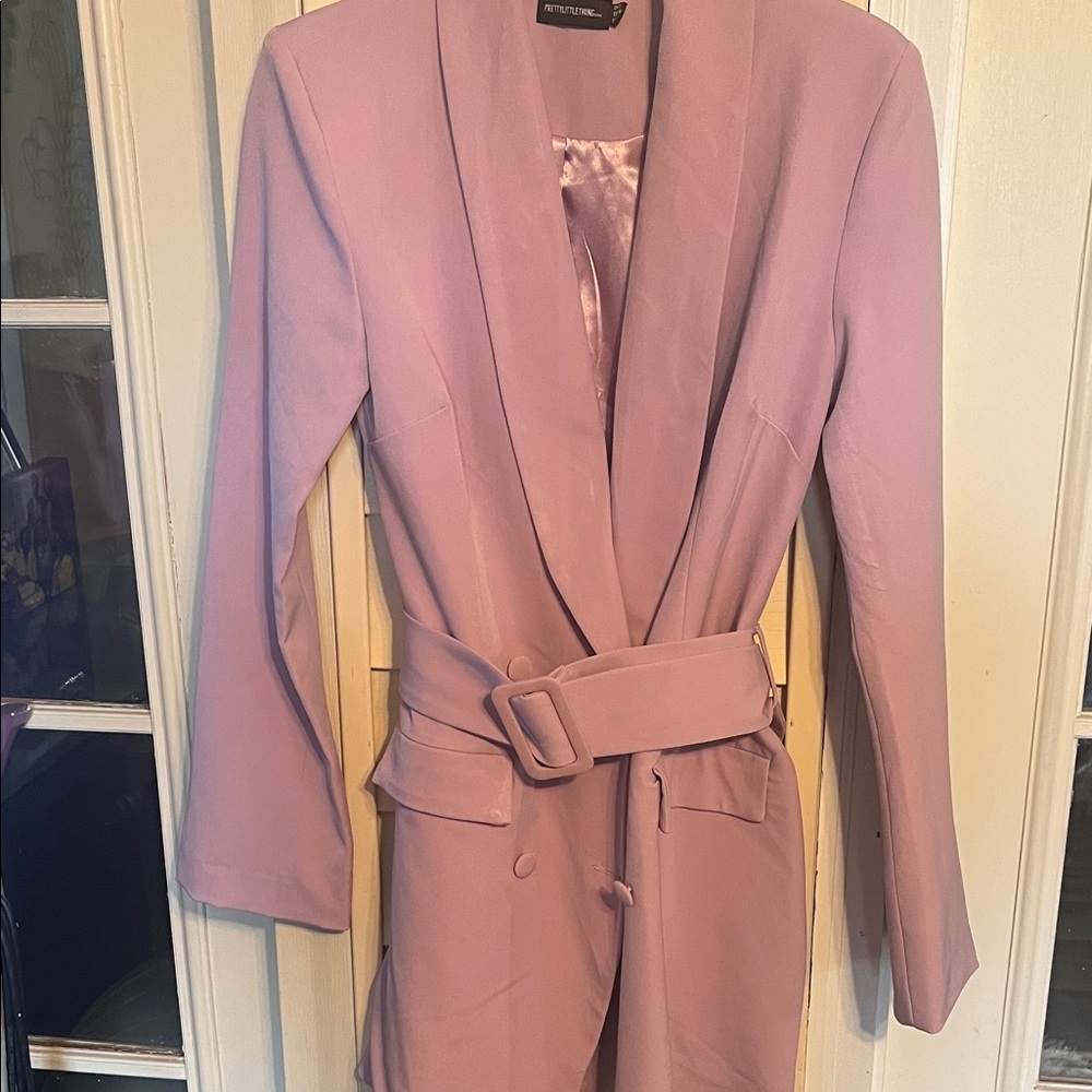 Pink double breasted blazer